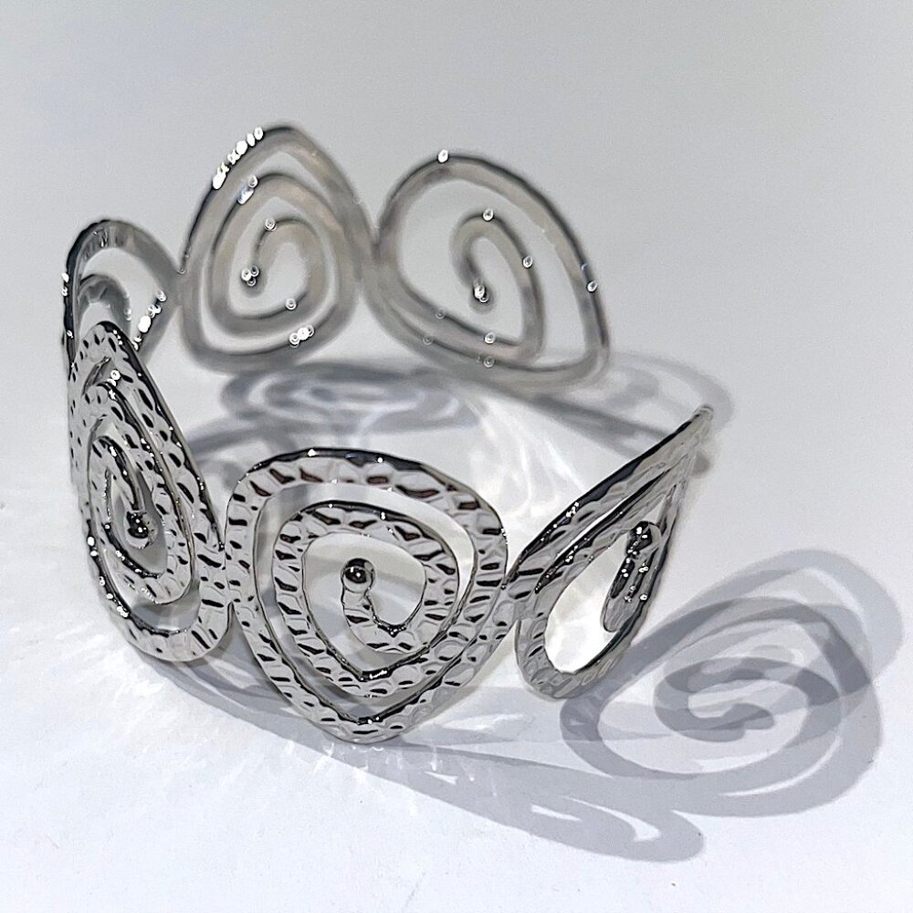 NWT Anthropologie Silver Spiral Cuff Bracelet